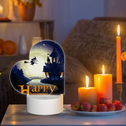 Love Acrylic Night Light, A Witch On A Broom Flies Over A Castle During A Halloween Celebration. -Acrylic Night Light Shop 48151db93eebaaf3940d0c83a6d97385c6522c99