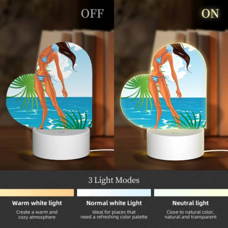 Love Acrylic Night Light, A woman in a bikini is standing on a beach. Love Acrylic Night Light, A Woman In A Bikini Is Standing On A Beach. -Acrylic Night Light Shop 494b530be685ad1aea0f5a37355259ef9c0936fc