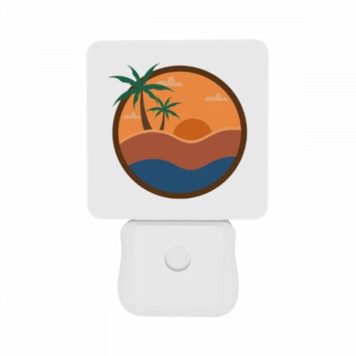 Night Light Set Of 2, A Sunset Scene With A Beach And Palm Trees. -Acrylic Night Light Shop 49b4ba5d07cb53d1f8a017a1ff053f81c06ee34b