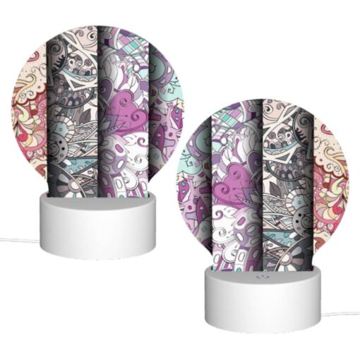 Round Acrylic Night Light, Four Different Colored Designs Of Swirls And Patterns. -Acrylic Night Light Shop 49c907eac05b4359a372eb76b441f44ebd30c252
