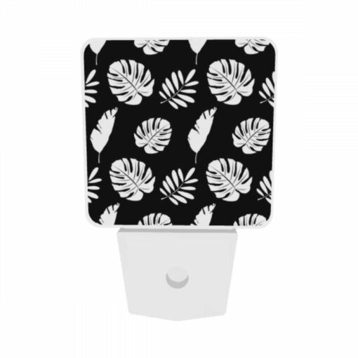 Night Light Set Of 2, A Pattern Of Leaves On A Black Background. -Acrylic Night Light Shop 4a7870b890aa55614a9a2d2dbec322e31c7d1e79