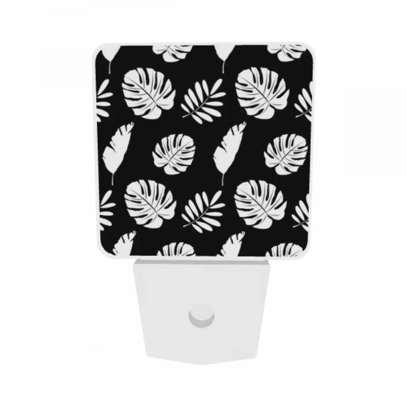 Night Light Set of 2, A pattern of leaves on a black background. Night Light Set Of 2, A Pattern Of Leaves On A Black Background. -Acrylic Night Light Shop 4a7870b890aa55614a9a2d2dbec322e31c7d1e79