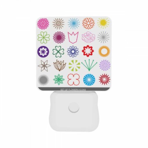 Night Light Set Of 2, A Collection Of Flower Icons In Various Colors. -Acrylic Night Light Shop 4ab09edec1418084cc507a46119595b9f4f192fd