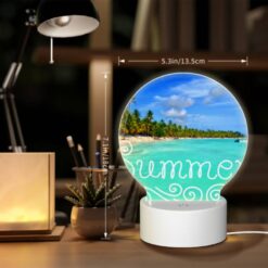 Round Acrylic Night Light, A Beautiful Beach Scene With A Blue Ocean And Palm Trees. -Acrylic Night Light Shop 4bb167c2d43a2678754db7c0e3f35fb37a728421