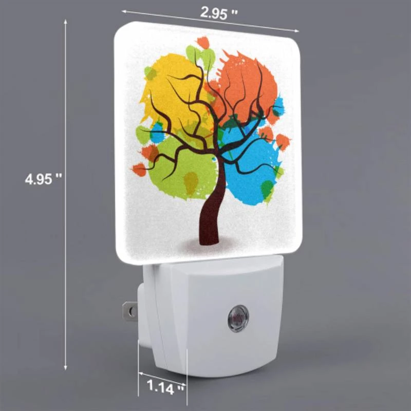 Night Light Set of 2, A tree with four different colored leaves. Night Light Set Of 2, A Tree With Four Different Colored Leaves. -Acrylic Night Light Shop 4bedf470b0723ae3353e98f3b3d39b7dcd80659a