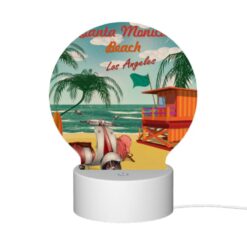 Round Acrylic Night Light, A Colorful Beach Scene With A Surfboard -Acrylic Night Light Shop 4c0100e6915b532f2cc47a2044fbce8b69e5672f