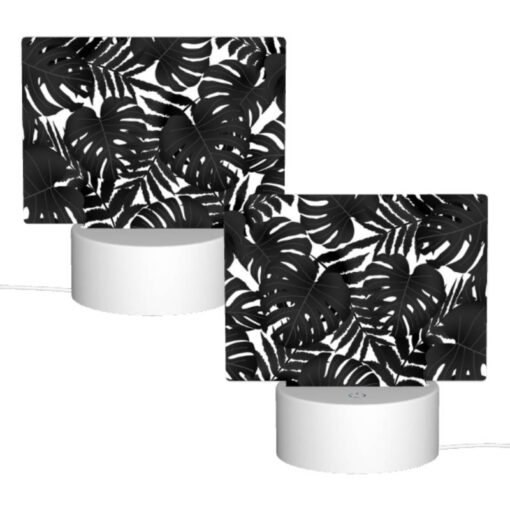 Rectangular Acrylic Night Light, A Black And White Photo Of A Leafy Plant. -Acrylic Night Light Shop 4c22256793a57c190185dd0df1fddffa2aa419bb