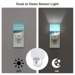 Night Light Set Of 2, A Blue And White Sign That Says "Hello Summer". -Acrylic Night Light Shop 4c2c0416a81ebda365f75a22779e6bd970bd98ce