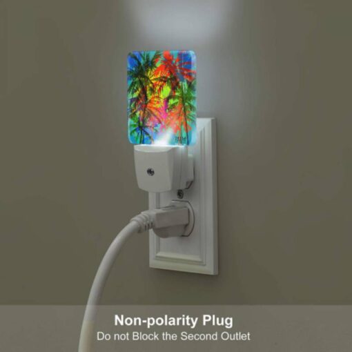 Night Light Set Of 2, A Colorful Image Of Palm Trees With A Logo That Reads "Palm Beach." -Acrylic Night Light Shop 4c418f9c6707d031b08f8fe04ee1a6a332966d87