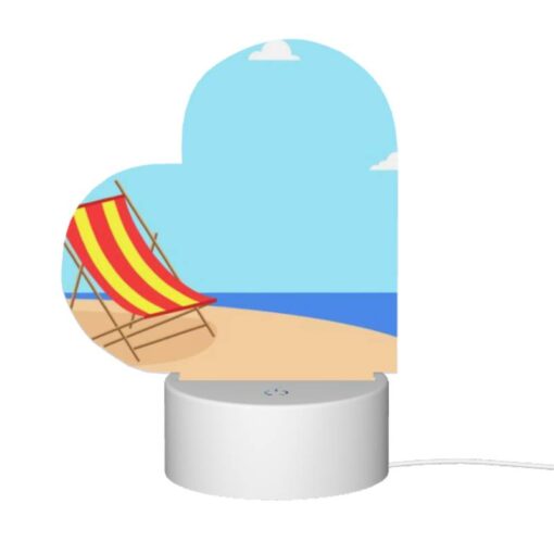 Love Acrylic Night Light, A Colorful Beach Chair Is Sitting On A Sandy Beach. -Acrylic Night Light Shop 4c6365ebf0ae0c1da491d58e4cdb8a4a00e5eb9c