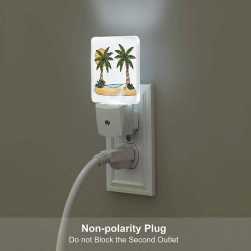 Night Light Set Of 2, A Cartoon Drawing Of A Tropical Island With Two Palm Trees And A Sun. -Acrylic Night Light Shop 4c78475a62270dc07776f835eb85ba6e9c30b41d