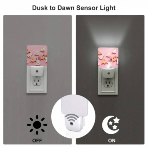 Night Light Set Of 2, A Pink Background With A Bunch Of Halloween Cookies. -Acrylic Night Light Shop 4c89e4e1a5ece553e776bcf68ca0e4428cbcb5ca