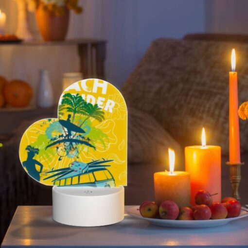 Love Acrylic Night Light, A Woman Is Standing In Front Of A Surfboard -Acrylic Night Light Shop 4ca389214ad73c1e7fa262126d956b91aec7cb16