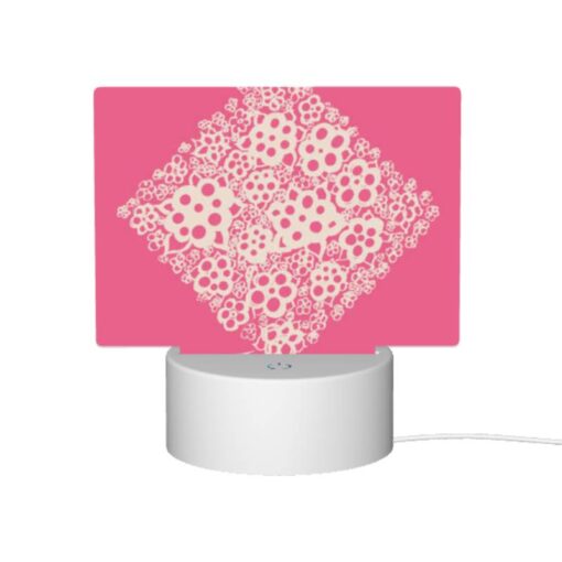 Rectangular Acrylic Night Light, A Pink Square With White Flowers On It. -Acrylic Night Light Shop 4ca43e9c8399599f460dd8588eacaa37b734a451