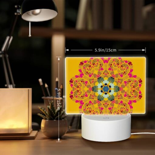 Rectangular Acrylic Night Light, A Colorful Flower Design With A Blue Center. -Acrylic Night Light Shop 4d2cd8223c941ba2772b3567a8aed41f8da1e458