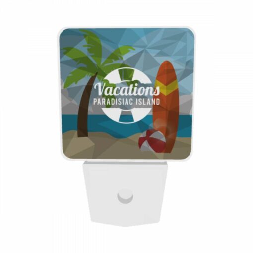 Night Light Set Of 2, A Vacations Logo With A Palm Tree And A Surfboard. -Acrylic Night Light Shop 4d51159e0088f66dbfc264dcce87493f13ec7e76