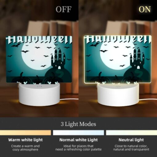 Rectangular Acrylic Night Light, Three Pumpkins With Faces Drawn On Them. -Acrylic Night Light Shop 4d581e2928ae122dd371cc728ccfc8485cdaf4ee