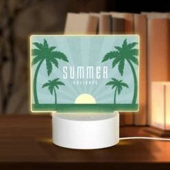 Rectangular Acrylic Night Light, A Poster Advertising Summer Holidays.