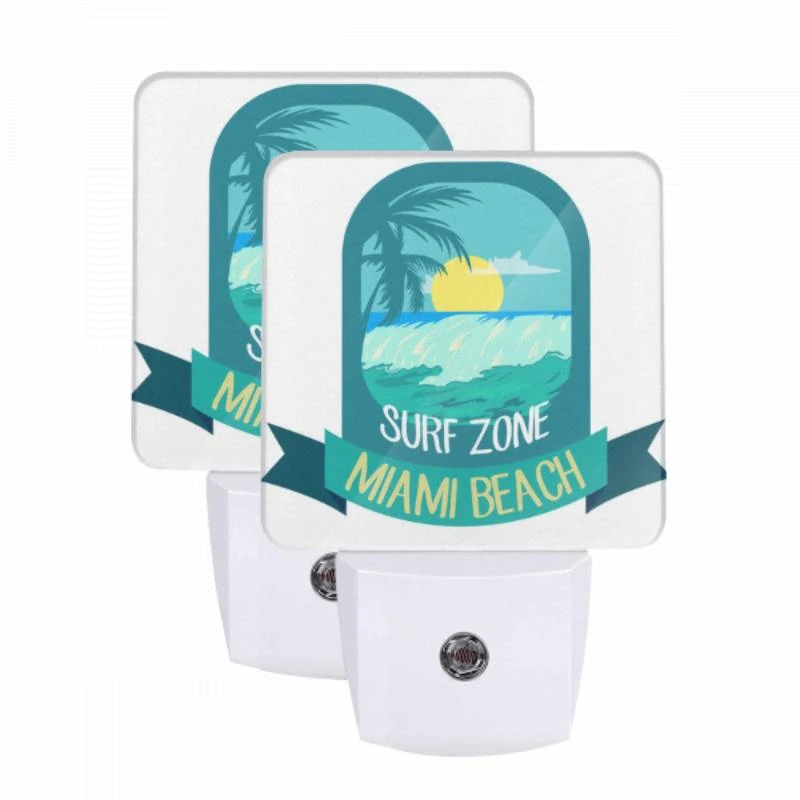 Night Light Set of 2, A logo for Miami Beach with a sun and palm trees. Night Light Set Of 2, A Logo For Miami Beach With A Sun And Palm Trees. -Acrylic Night Light Shop 4d9d040fc20c4c40d607344bf6f64c2cb3d2b6b5