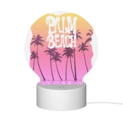 Round Acrylic Night Light, A Colorful Poster Of A Beach In California. 9 Round Acrylic Night Light, A Colorful Poster Of A Beach In California. -Acrylic Night Light Shop 4ddab2d06618ac9f1eea219a3b7e51e71ecf5664