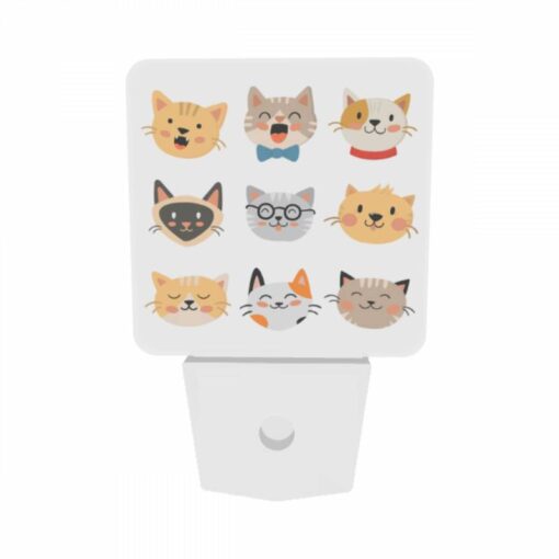 Night Light Set Of 2, A Collection Of Cat Icons With Different Expressions. -Acrylic Night Light Shop 4df6d17d10f6f8918d9a17aa506ebeede631aa28