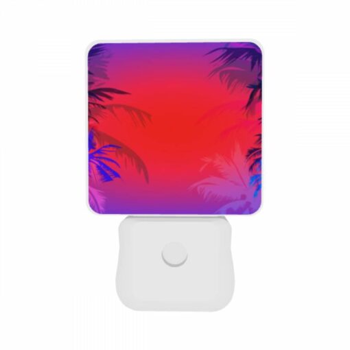 Night Light Set Of 2, Two Palm Trees Are In The Background Of A Blue And Red Sky. -Acrylic Night Light Shop 4e37c98ec9ed24440e8dfa3971c7248029297ba9