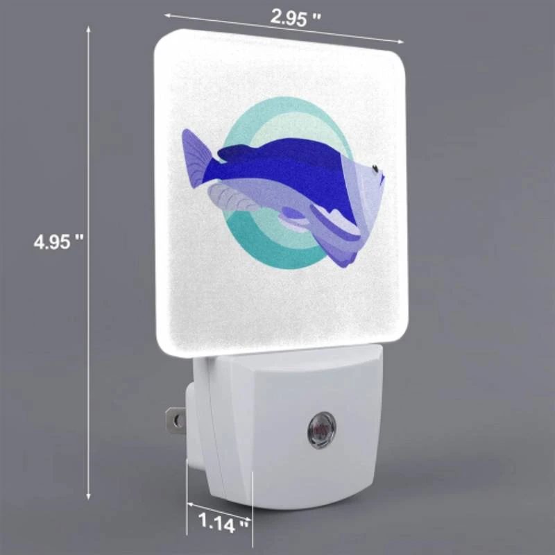 Night Light Set of 2, A blue and white fish with a circle around it. Night Light Set Of 2, A Blue And White Fish With A Circle Around It. -Acrylic Night Light Shop 4e640d1c2847d1c0279865b99ef1ea702accdb15