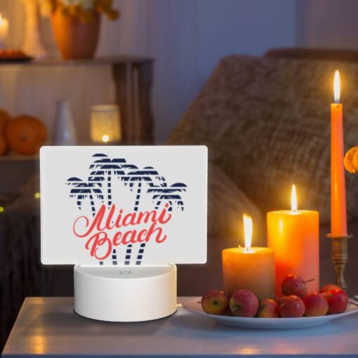 Rectangular Acrylic Night Light, A Logo For The Miami Beach. -Acrylic Night Light Shop 4e64a3d34e066ea234a3455ffca77b755b7b8b51