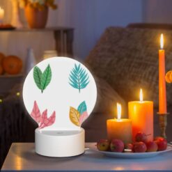 Round Acrylic Night Light, Four Different Colored Leaves Are Shown In A Row. -Acrylic Night Light Shop 4e8513f83dd33333f6eba76755c3995369825486