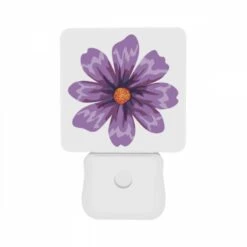 Night Light Set Of 2, A Purple Flower With An Orange Center. -Acrylic Night Light Shop 4e9e471e4a75187b31d1cb878d63273919cba8a0
