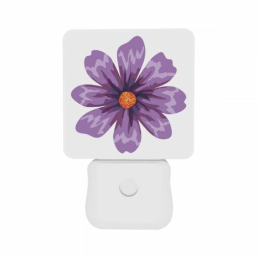 Night Light Set Of 2, A Purple Flower With An Orange Center. -Acrylic Night Light Shop 4e9e471e4a75187b31d1cb878d63273919cba8a0