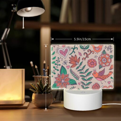 Rectangular Acrylic Night Light, A Colorful Bird Is Sitting On A Branch. -Acrylic Night Light Shop 4eaa5e176f55550f576e427543af104f27719d71