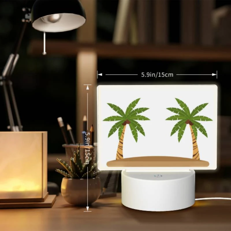 Rectangular Acrylic Night Light, Two palm trees on a sandy beach. Rectangular Acrylic Night Light, Two Palm Trees On A Sandy Beach. -Acrylic Night Light Shop 4ed832ce3a2143b0e10643ba08ebc9225015015d