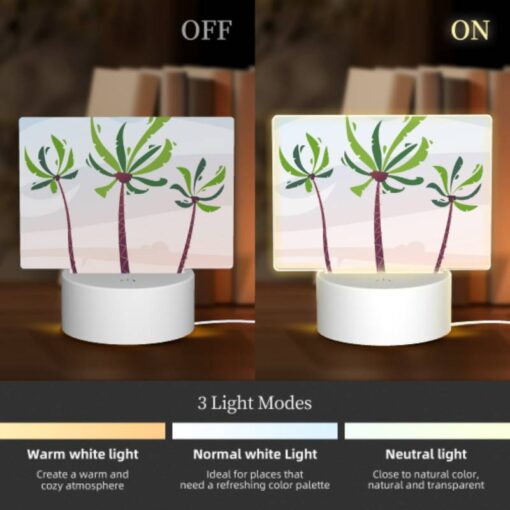 Rectangular Acrylic Night Light, Three Palm Trees Are Standing In The Sand. -Acrylic Night Light Shop 4f3ac121e6b52823c65144212377a2066eab0bb7