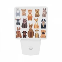 Night Light Set Of 2, A Collection Of Different Colored Dogs. -Acrylic Night Light Shop 4f6bc7444b24459b0c62e16e565851f5ef5de2d9
