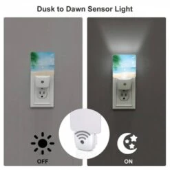 Night Light Set Of 2, A Picture Of A Beach With A Boat And Palm Trees. -Acrylic Night Light Shop 4f6c82c0617c76af796444a6f17d8566c83b8c92