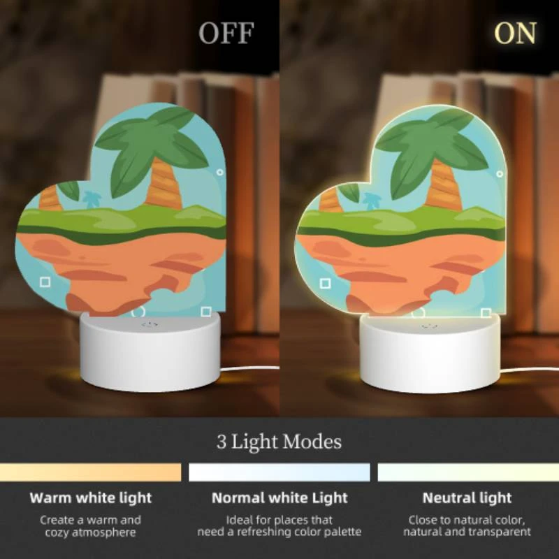 Love Acrylic Night Light, A cartoon image of a tropical island with a man standing on it. Love Acrylic Night Light, A Cartoon Image Of A Tropical Island With A Man Standing On It. -Acrylic Night Light Shop 4fd3e5a73796bc94d325bd710c88b975c174b903