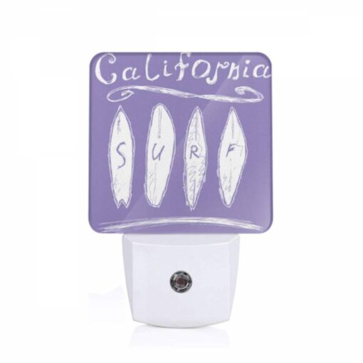 Night Light, A Purple Drawing Of A Surfboard With The Word Surf On It. -Acrylic Night Light Shop 501bf36e65ec8a51a7f4d31d3563917a36ea3513