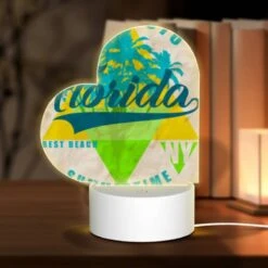 Love Acrylic Night Light, A Poster Advertising Florida As The Best Beach.