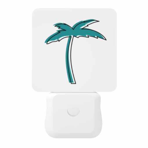 Night Light, A Blue And White Palm Tree On A White Background. -Acrylic Night Light Shop 5098ffce8cc233f5f68c4a78c2d07a1001a2b9b7