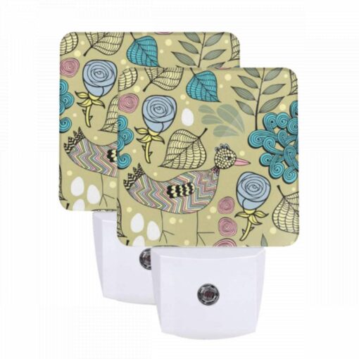 Night Light Set Of 2, A Colorful Bird With A Yellow Beak Stands In Front Of A Leafy Plant. -Acrylic Night Light Shop 50af45fa63f2dab5ddf3aa27372e91e5b5c17cab