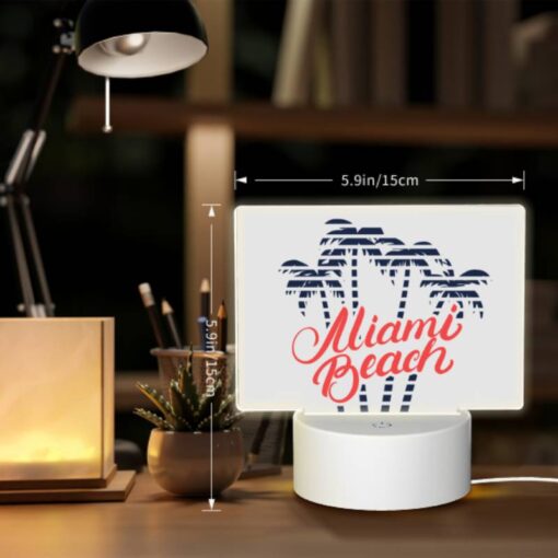 Rectangular Acrylic Night Light, A Logo For The Miami Beach. -Acrylic Night Light Shop 50c593699d52603887f8c7cd18404e9403c5e28a