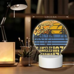 Round Acrylic Night Light, A Colorful Poster Advertising Venice Beach -Acrylic Night Light Shop 50df0f3374b0e77f0ffc1c6fcc816eb1d8efb698
