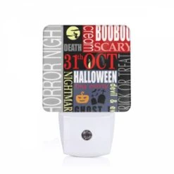 Night Light, A Poster With The Words "boo Boo Night" Written On It.