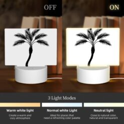 Rectangular Acrylic Night Light, A Black And White Drawing Of A Palm Tree. -Acrylic Night Light Shop 5154061b457c8fffb03ef8a6f708525a9c7b2f18