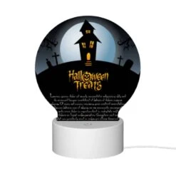 Round Acrylic Night Light, A Halloween Treat Poster With A House And A Moon. 9 Round Acrylic Night Light, A Halloween Treat Poster With A House And A Moon. -Acrylic Night Light Shop 519f8184bcaefade84183fa8ed4f2bf95f99f96d