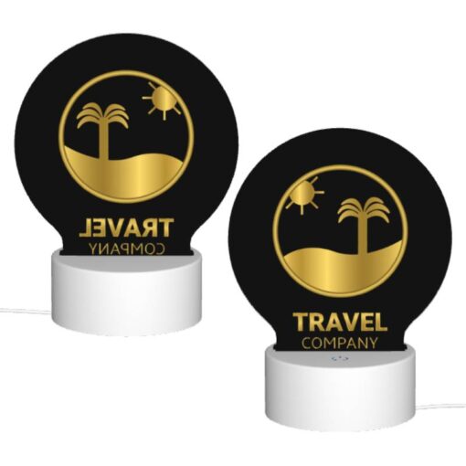 Round Acrylic Night Light, A Logo For A Travel Company. -Acrylic Night Light Shop 51aeb61880d44101ed0e711af3a60e24a30da148