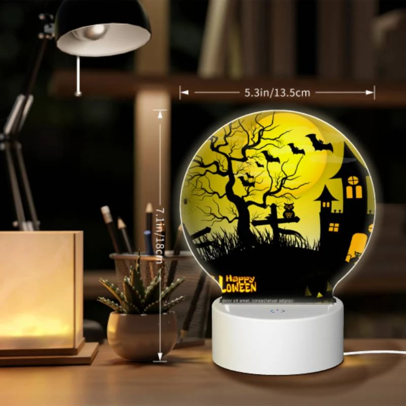 Round Acrylic Night Light, A Halloween scene with a tree Round Acrylic Night Light, A Halloween Scene With A Tree -Acrylic Night Light Shop 51b7a6ae8c1eb1acba44de18424cbd63c3685331