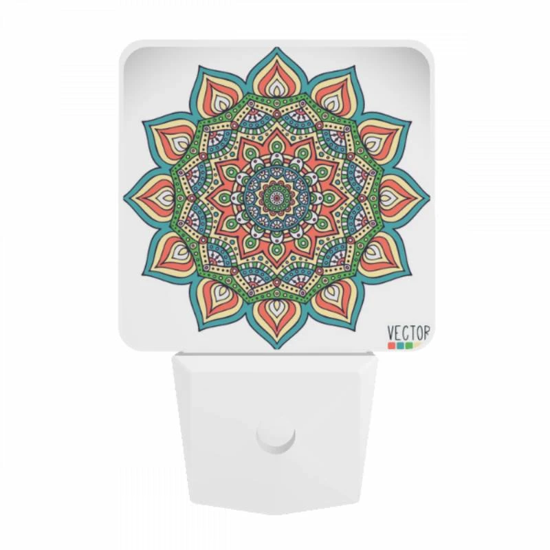 Night Light, A colorful flower design with a yellow center. Night Light, A Colorful Flower Design With A Yellow Center. -Acrylic Night Light Shop 51c8d2901ba5ec30f94e866b5a71f6317c99f7f3