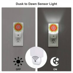 Night Light Set Of 2, A Colorful Flower With Green And Orange Colors. -Acrylic Night Light Shop 51ff9eff4974d07850b4135fb8a1f0f8196a04f3